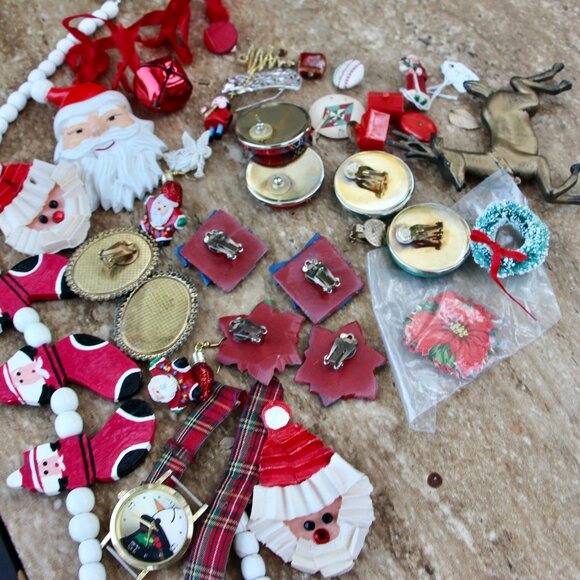 Lot of vintage Christmas trinket and vintage earrings - Picture 5 of 5